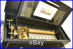 Swiss Interchangeable 6 Cylinder Music Box & Table We Ship Worldwide