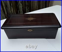 Swiss Music Box Marque De Fabrique MF 1840 Cylinder 6 Airs Antique Needs Repair