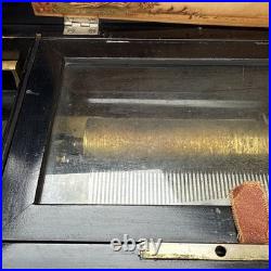 Swiss Music Box Marque De Fabrique MF 1840 Cylinder 6 Airs Antique Needs Repair