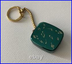 Swiss Reuge Ste Croix music box pendant Key Chain Green Music? Note Design