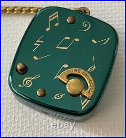 Swiss Reuge Ste Croix music box pendant Key Chain Green Music? Note Design