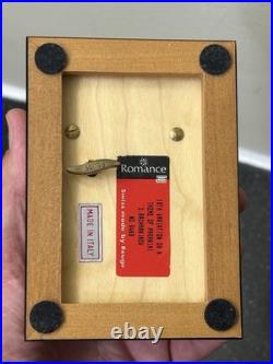 Swiss Romance Burl Inlay Domed Jewelry Music Box with Glass Window Tested