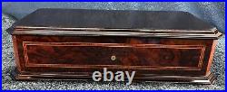 Swiss Tulipwood Inlaid Part Ebonized Burlwalnut 50 Note Interchangable Cylinders