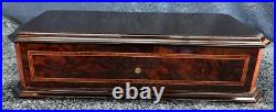 Swiss Tulipwood Inlaid Part Ebonized Burlwalnut 50 Note Interchangable Cylinders