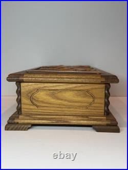 Swiss Vintage Reuge Music Box & Carved Jewelry Chest Anniversary Waltz #32792