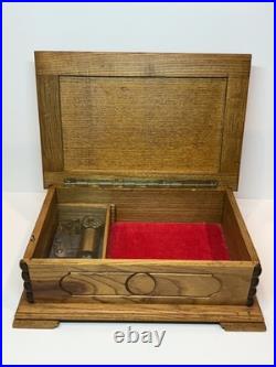 Swiss Vintage Reuge Music Box & Carved Jewelry Chest Anniversary Waltz #32792