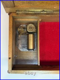 Swiss Vintage Reuge Music Box & Carved Jewelry Chest Anniversary Waltz #32792