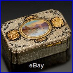 Swiss Wonderful Gold Silver & Enamel Automaton Bird Box with Fusee