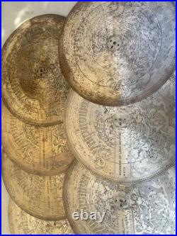 Symphonion Lot of Large Perforated Metal Disc Music Box Discs Assortment