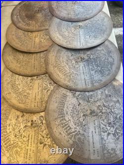 Symphonion Lot of Large Perforated Metal Disc Music Box Discs Assortment
