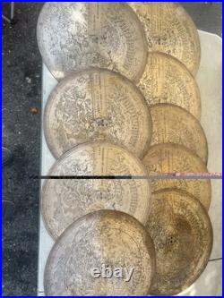 Symphonion Lot of Large Perforated Metal Disc Music Box Discs Assortment
