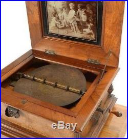 Symphonium Walnut cased Music Box 1900 serial #215513