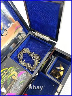 T. O. P. Tokyo Japan 1950s Jewelry Music Box Japan Includes 2 Jewelry Pieces GUC