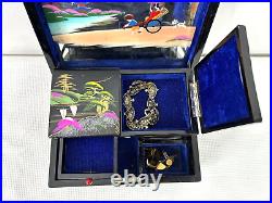 T. O. P. Tokyo Japan 1950s Jewelry Music Box Japan Includes 2 Jewelry Pieces GUC