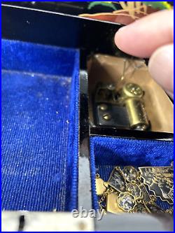 T. O. P. Tokyo Japan 1950s Jewelry Music Box Japan Includes 2 Jewelry Pieces GUC