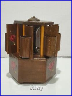 THORENS Swiss Movement Carousel Cigarette Dispenser Lipstick Holder Music Box