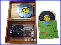 THORENS Wooden Music Box With 11 Discs. 5 Christmas & 7 Classics Tunes, Working