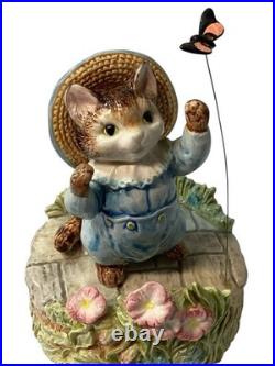 TOM KITTEN Au Clair De La Lune BEATRIX POTTER Music Box Hand Painted BOXED