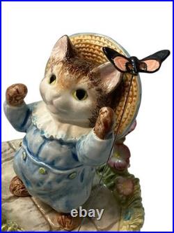 TOM KITTEN Au Clair De La Lune BEATRIX POTTER Music Box Hand Painted BOXED