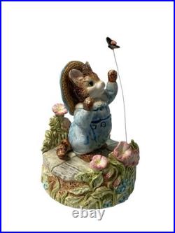 TOM KITTEN Au Clair De La Lune BEATRIX POTTER Music Box Hand Painted BOXED