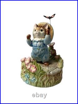 TOM KITTEN Au Clair De La Lune BEATRIX POTTER Music Box Hand Painted BOXED