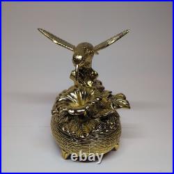 Taj Importing Gold Gilt Hummingbird Automaton Music Box Lara's Theme Dr. Zhivag