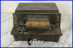 The Gem Roller Organ Antique 1895 Crank Organ with Six Cobs Song Rolls