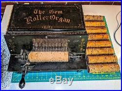 The Gem Roller Organ Musical Instrument 1895 1 Cob Reed Player Nr #7246