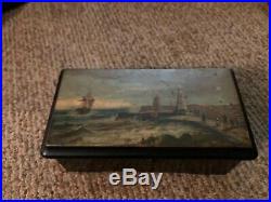 The Little Guy, wonderful little Swiss Cylinder Music Box, 4 aires, ship motif