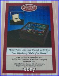 The San Francisco Music Box Company Monet Water Lilies Pink Jewelry Box