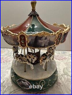 Thomas Kinkade Victorian Carousel Heirloom Porcelain Music Player Electric Works