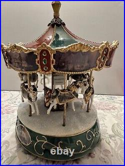 Thomas Kinkade Victorian Carousel Heirloom Porcelain Music Player Electric Works