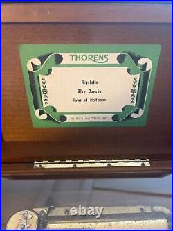 Thorens 3/50 Music Box Plays Rigoletto, Blue Danube, Tales of Hoffman. VIDEO Thorens 3/50 Music Box Plays Rigoletto, Blue Danube, Tales of Hoffman. VIDEO