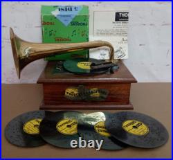 Thorens Gramophone antique swiss made with 5 Discs Parts only NO Wind up crank