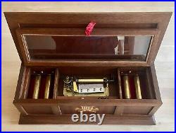 Thorens Interchangeable Music Box with 5 Cylinders. 20 Songs. Swiss. SEE VIDEO