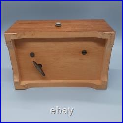Thorens Music Box 2 Songs Cylinder Switzerland Shield Wood Box