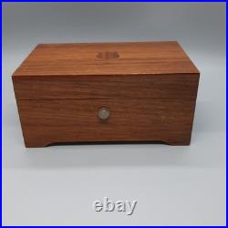Thorens Music Box 2 Songs Cylinder Switzerland Shield Wood Box