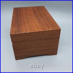 Thorens Music Box 2 Songs Cylinder Switzerland Shield Wood Box