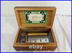 Thorens Music Box Wooden Made In Switzerland Functional Works 3 Songs 50 Notes