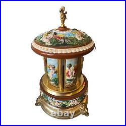 Thorens Swiss Cherub Lipstick Cigarette Music Box Carousel Rigoletto AS-IS