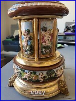 Thorens Swiss Cherub Lipstick Cigarette Music Box Carousel Rigoletto AS-IS