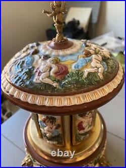 Thorens Swiss Cherub Lipstick Cigarette Music Box Carousel Rigoletto AS-IS