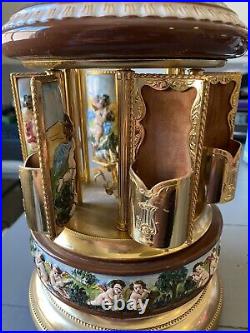 Thorens Swiss Cherub Lipstick Cigarette Music Box Carousel Rigoletto AS-IS