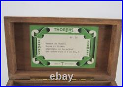 Thorens Swiss No. 30 Wind-Up Wooden Cylinder Music Box in Wooden Case. 4 Airs