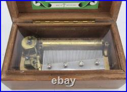 Thorens Swiss No. 30 Wind-Up Wooden Cylinder Music Box in Wooden Case. 4 Airs