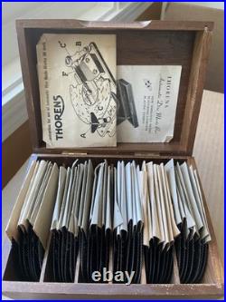 Thorens Switzerland 41 music discs in Wooden Box with Original Papers Rare