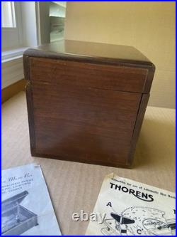 Thorens Switzerland 41 music discs in Wooden Box with Original Papers Rare