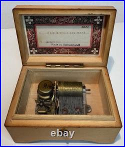 Thorens Wooden music box with lithographed lid depicting disney's Snow White