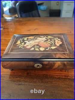 Timeless 30 Note Hand Crafted Musical Jewelry Box Floral Inlay