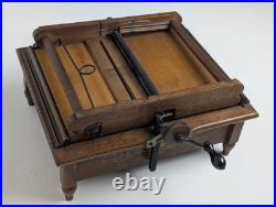 Title Antique Wood Tabletop Hand Crank Roller Organ Organette No Cobs As Is